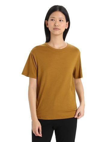 Clove Icebreaker Merino Granary Short Sleeve Women's T Shirts | AU 1581XYUF